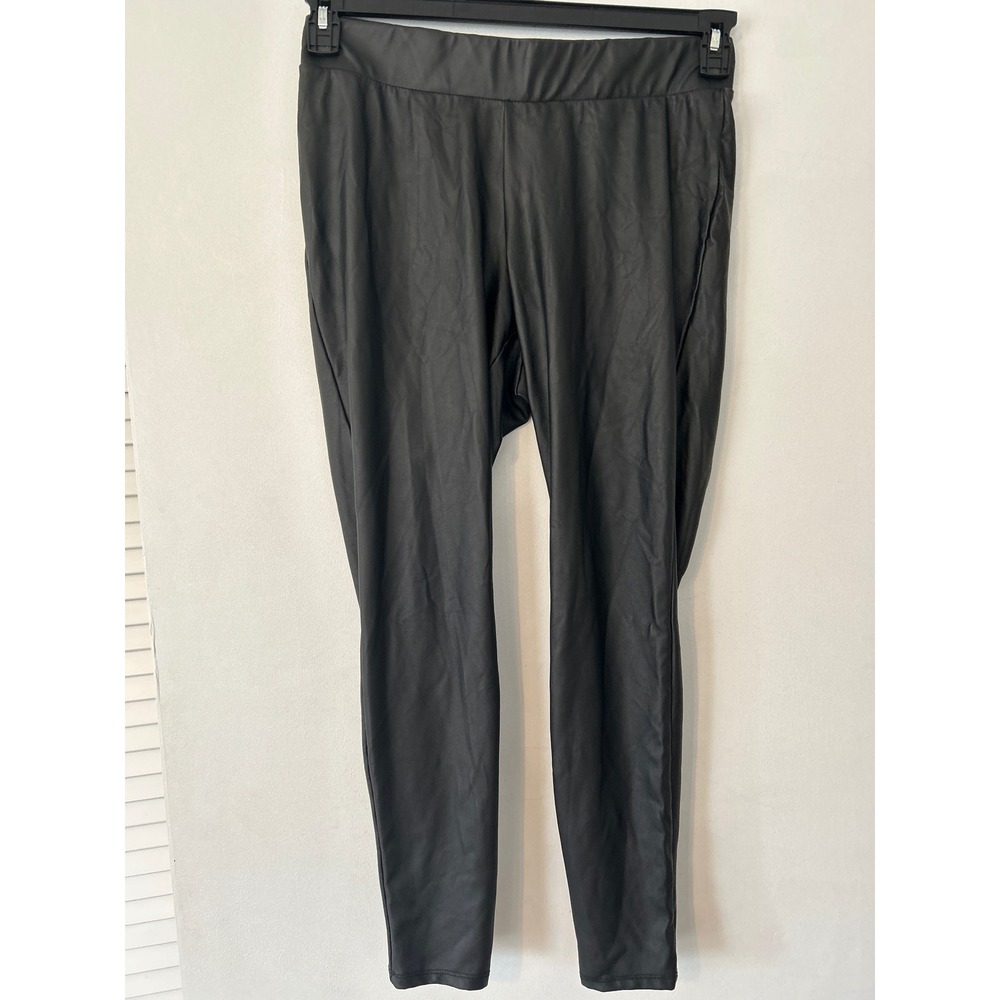 Torrid Women Black Faux Leather Leggings High Rise Plus Size 1/US 14 Skinny Pant